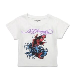 NWT Ed Hardy Koi Fish Baby Tee Y2K Size XL
